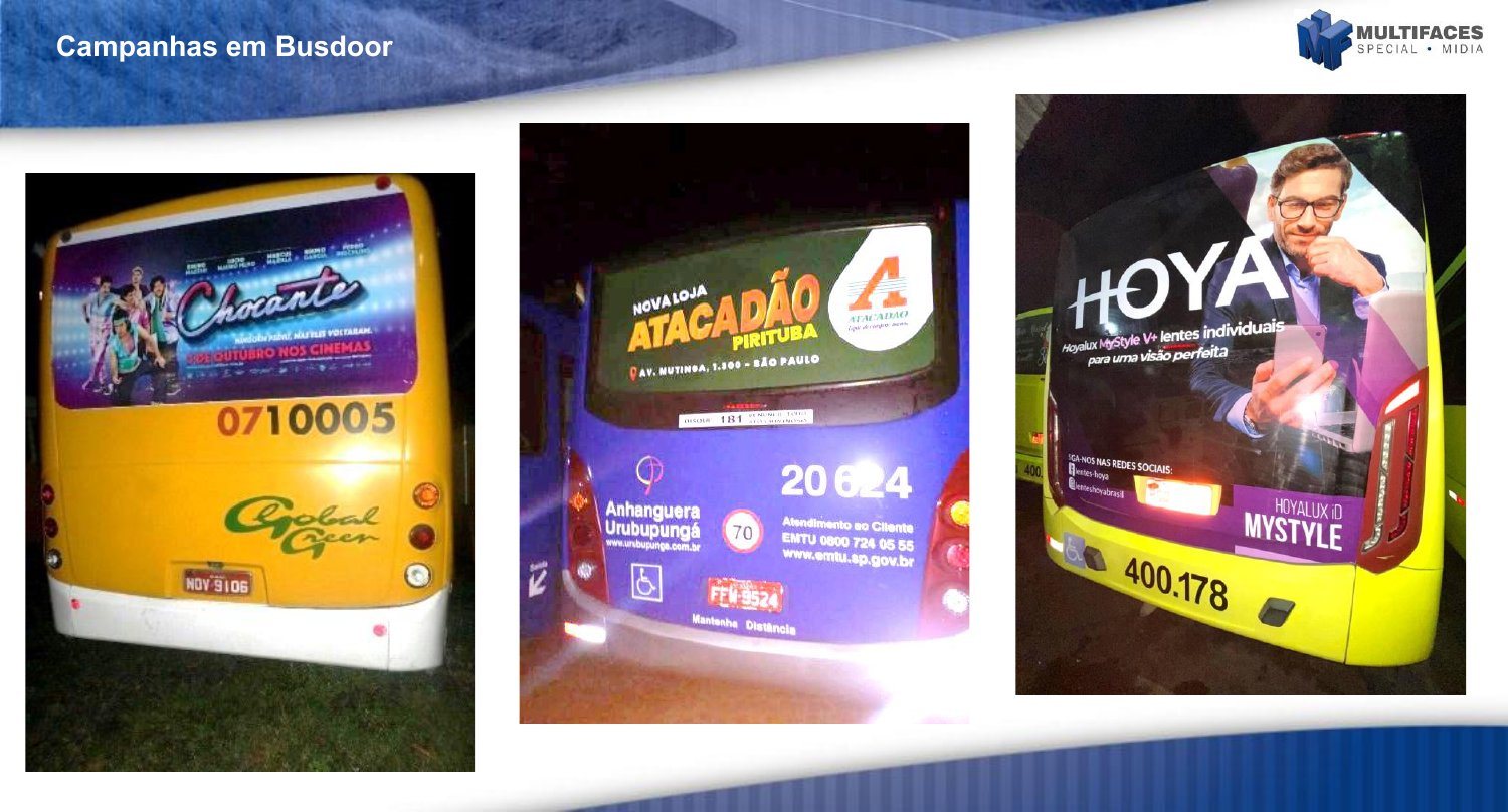 Página do portfólio com a campanha Campanhas de busdoor exibidas no portfólio